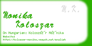 monika koloszar business card